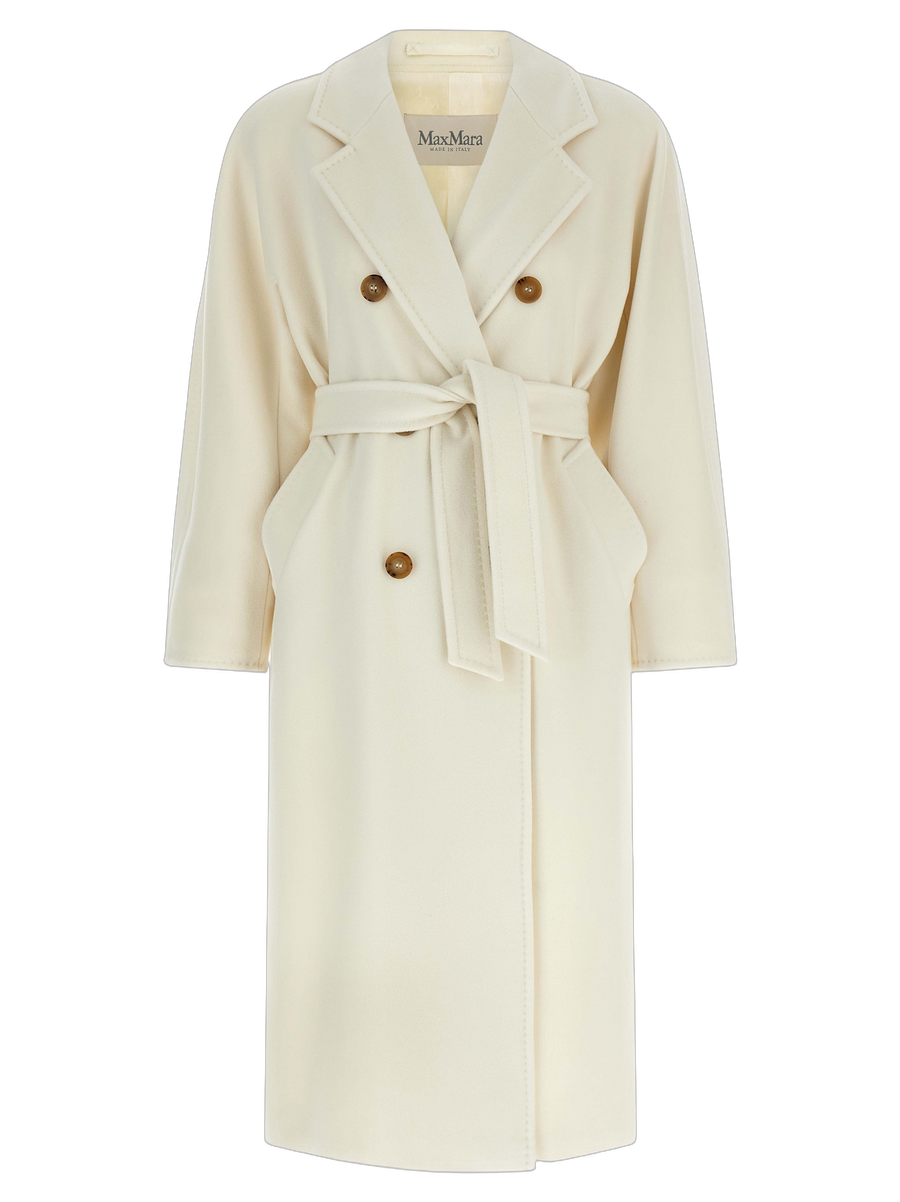 Max Mara 90% virgin wool coat in white