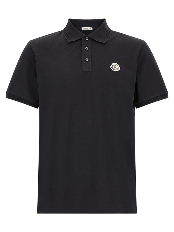 Moncler 100% cotton polo shirt in black