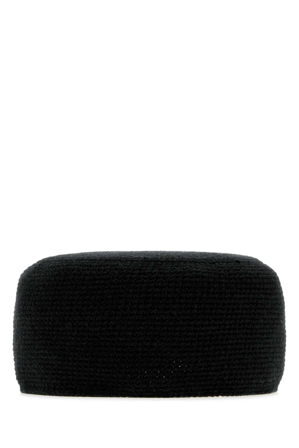 Black Cashmere Perleaf Hat Charcoalmelange Exterior: Cappelli