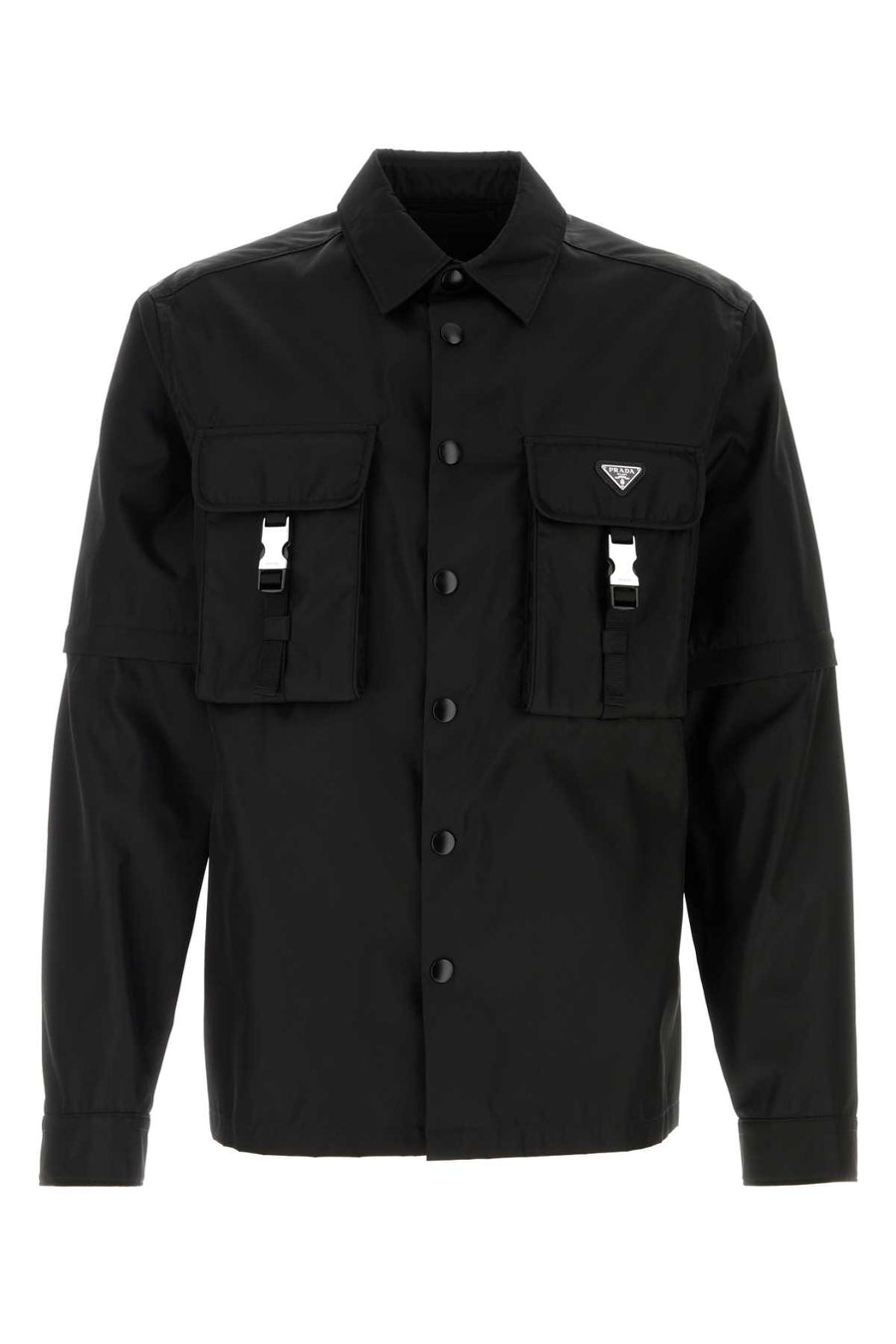 Prada 100% Recycled nylon shirt in black