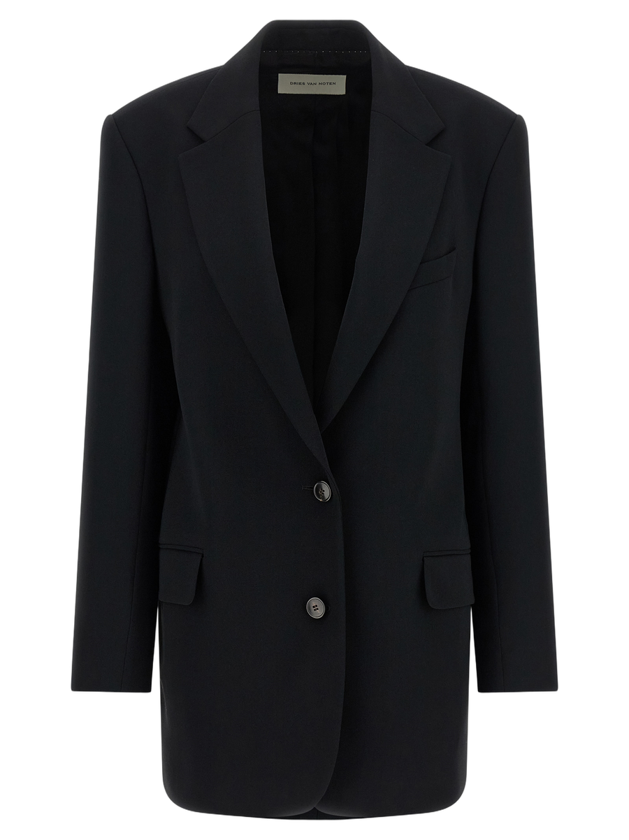 Dries Van Noten 100% Polyester blazer in black