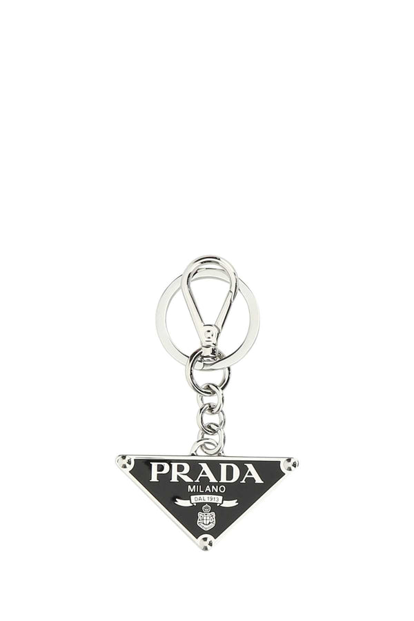 Prada Stainless steel key case in black