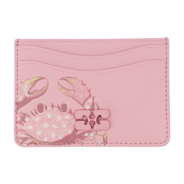 Ganni Synthetic card case in pink