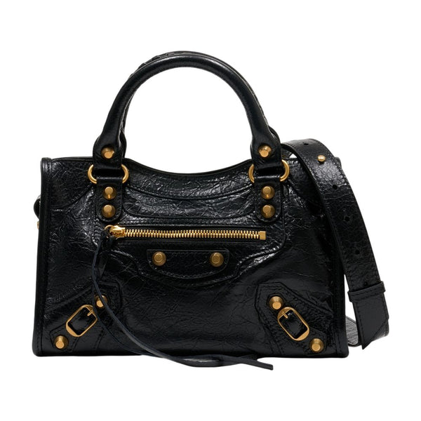 Balenciaga Lambskin top handle bag in black