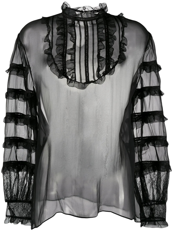 Valentino Silk-blend blouse in black