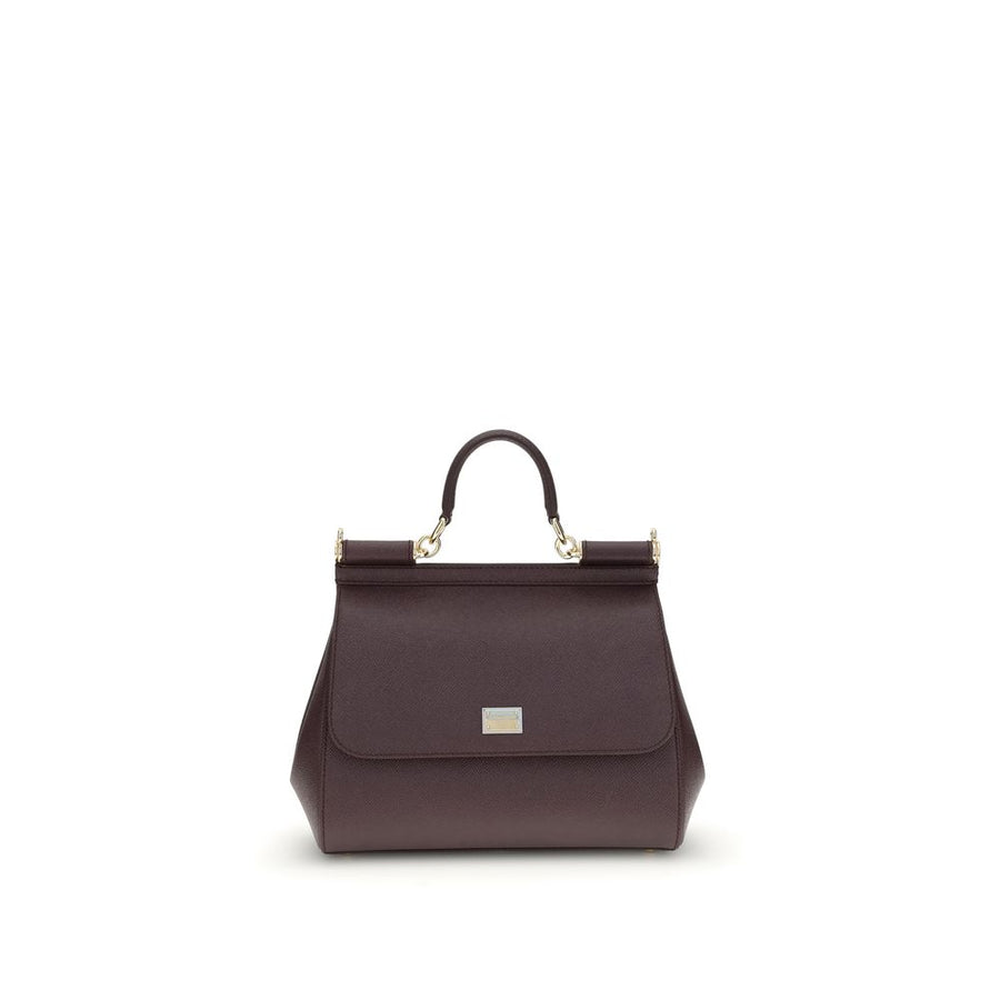 Dolce & Gabbana 100% Calf Leather Bos Taurus top handle bag in bordeaux