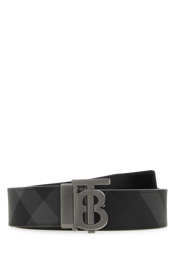 Burberry Plaque 55% polyurethane belt in gray