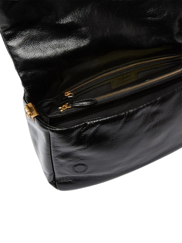 Pinko 100% Calf Leather shoulder bag in black