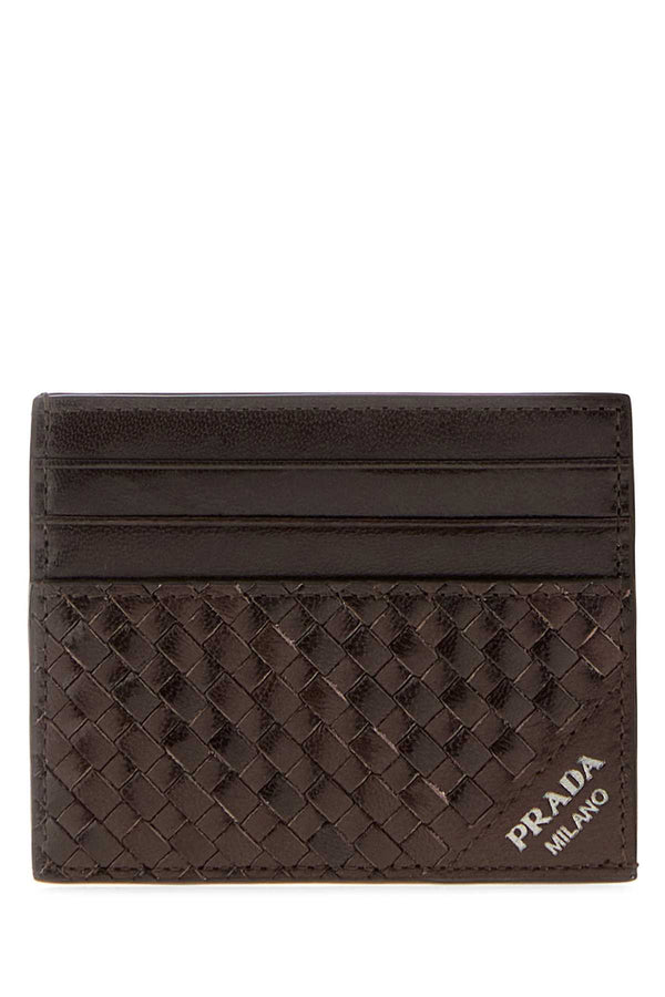 Prada 100% Leather card case in brown