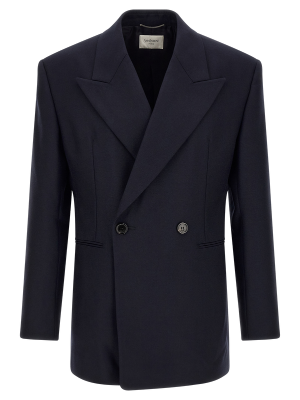 Blue Wool Blazer Clothing
