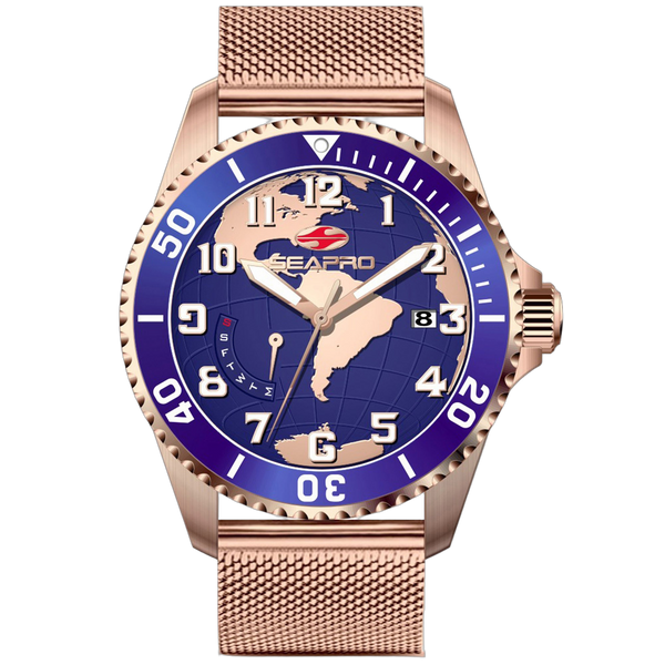 Seapro Stainless steel case watch in blue