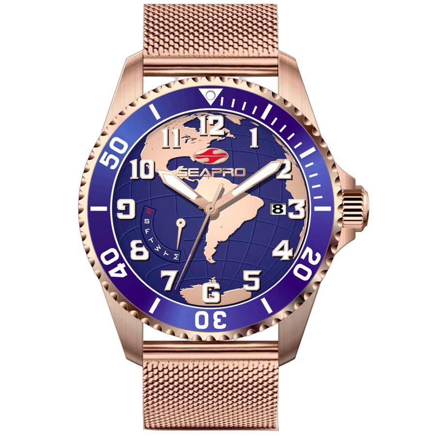 Seapro Stainless steel case watch in blue