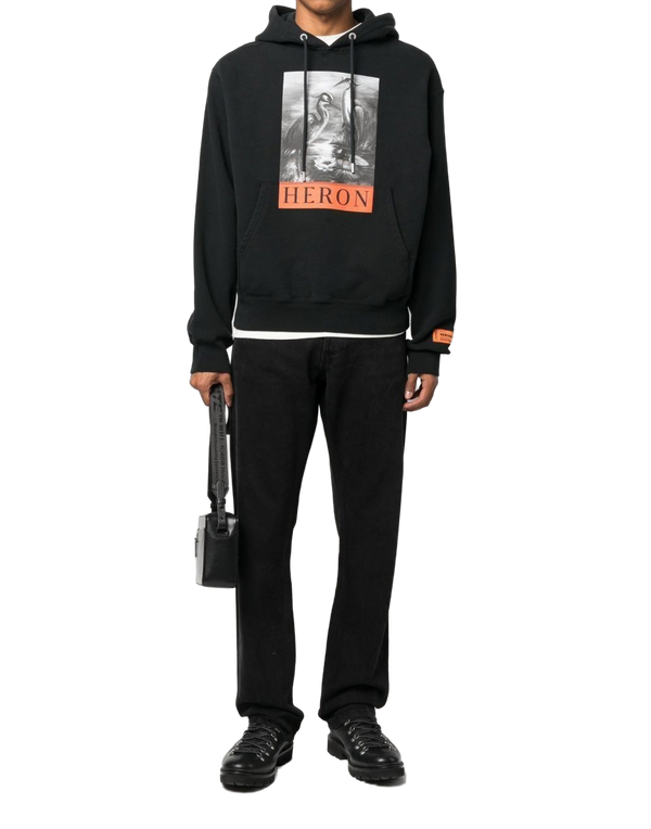 Nf Heron Logo Hoodie Black Clothing > Knitwear