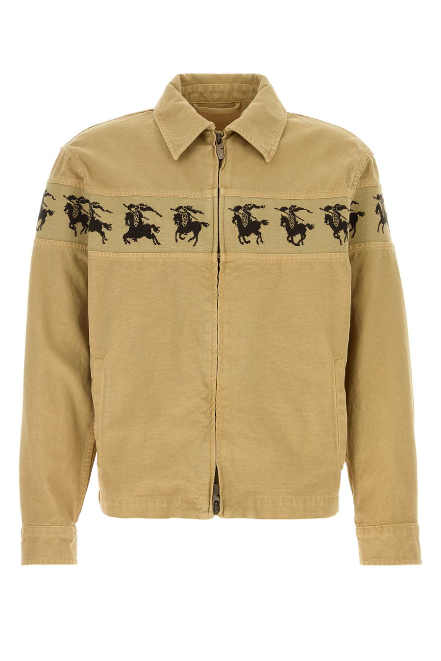 Beige Denim Jacket Hebden Exterior: Cotton Giacche E Gilet