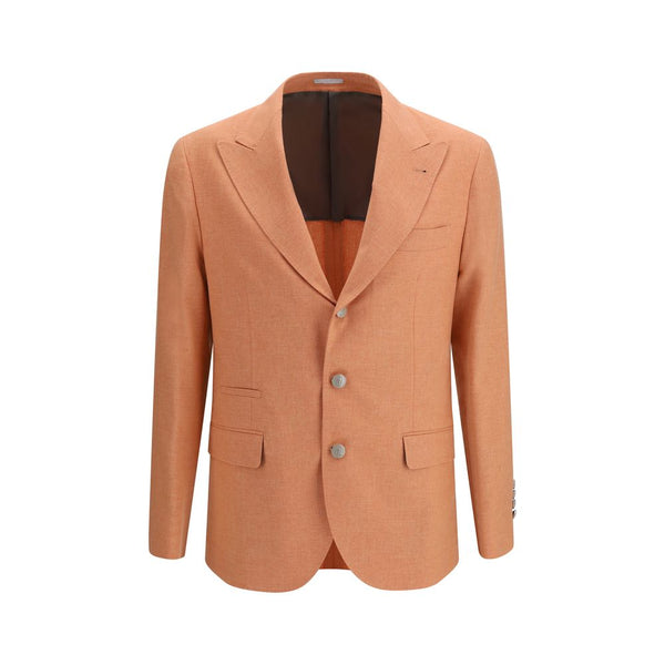 Brunello Cucinelli 55% Fleece Wool Ovis Aries blazer in orange
