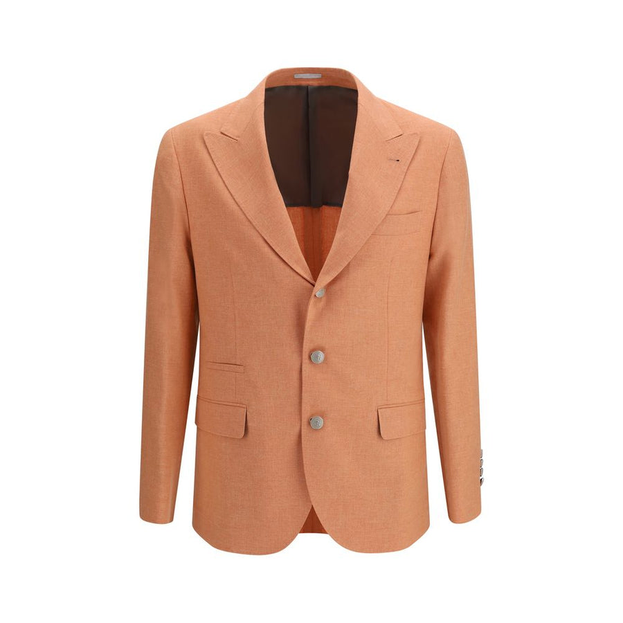 Brunello Cucinelli 55% Fleece Wool Ovis Aries blazer in orange