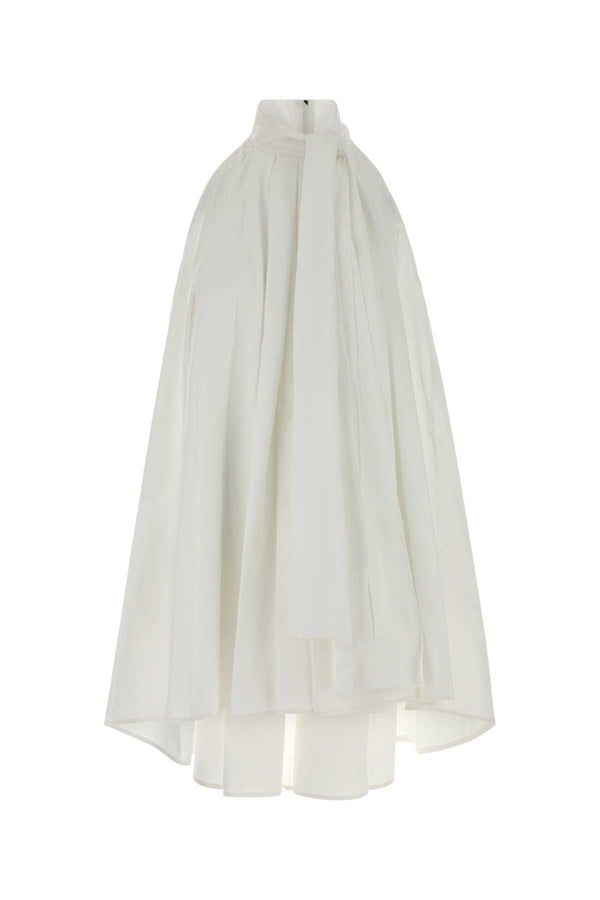 White Poplin Mini Dress Exterior: Cotton Abiti