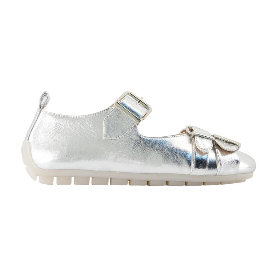 Simone Rocha Leather ballerina in silver