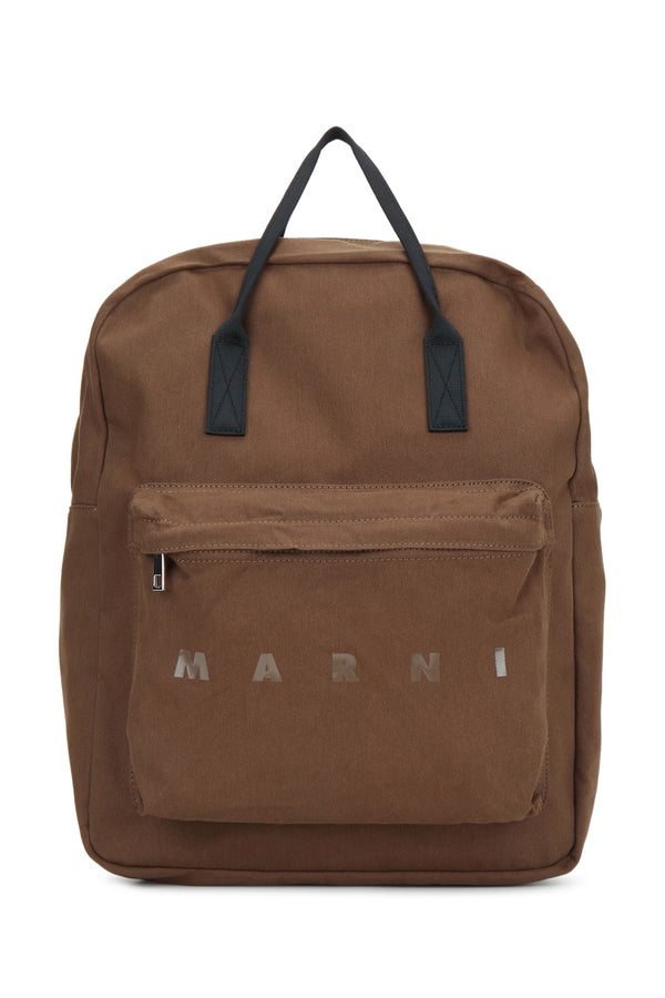 Marni Kids 100% cotton backpack in brown