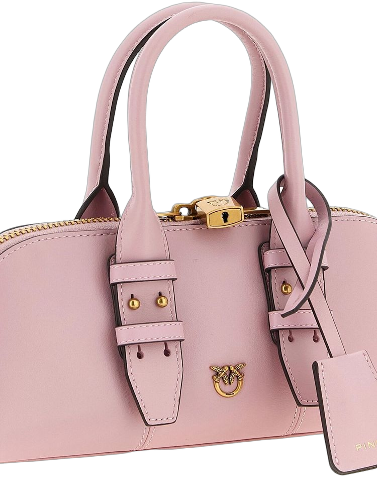 Pinko 100% Cow Leather top handle bag in pink