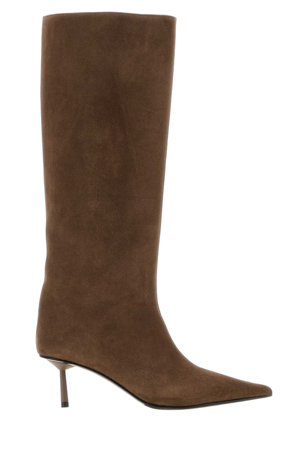 Le Silla Bella Exterior: 100% Suede; Interior: 100% Leather; Sole: Leather and Rubber heel boot in beige