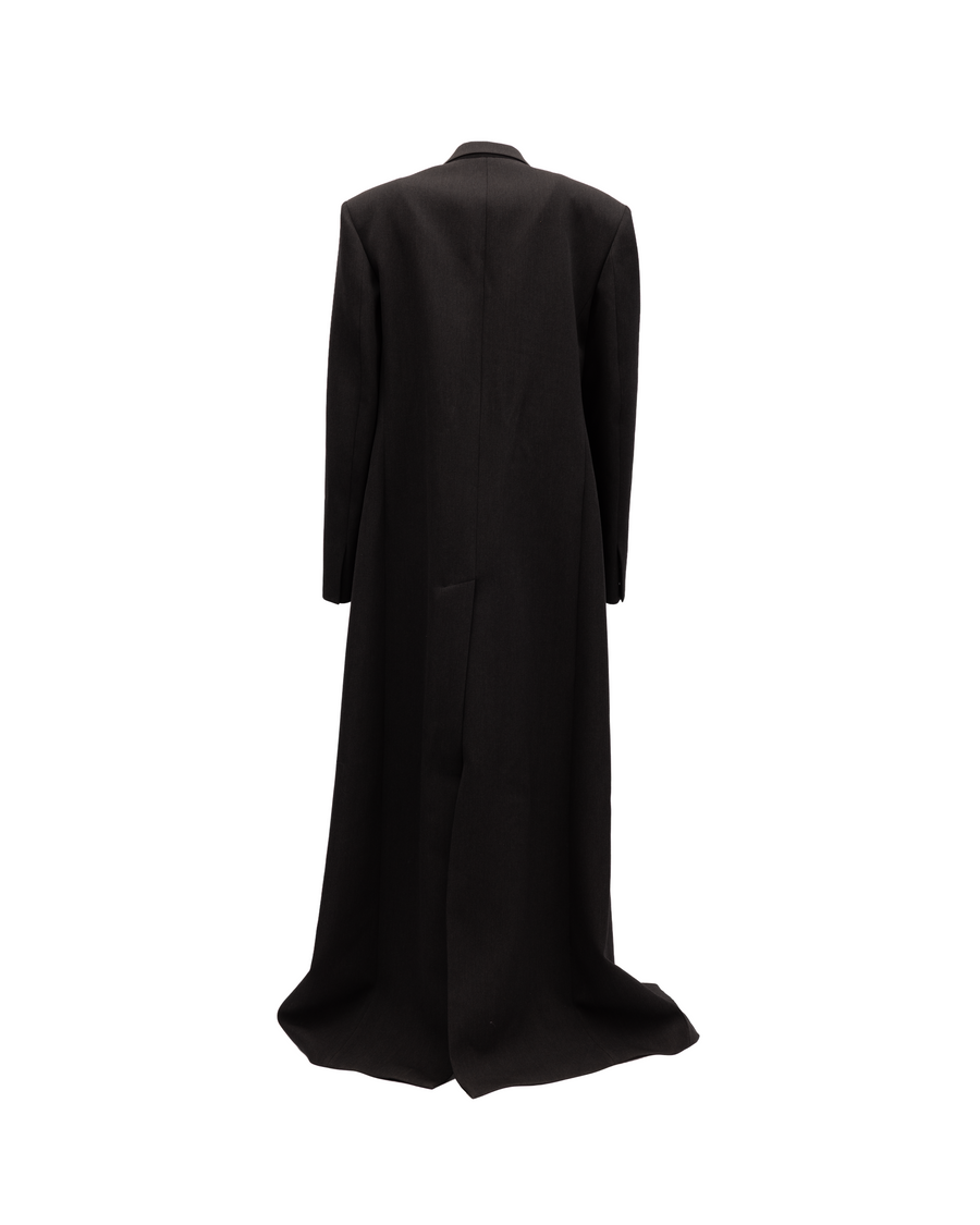 Women Wool Long Coat Black Clothing