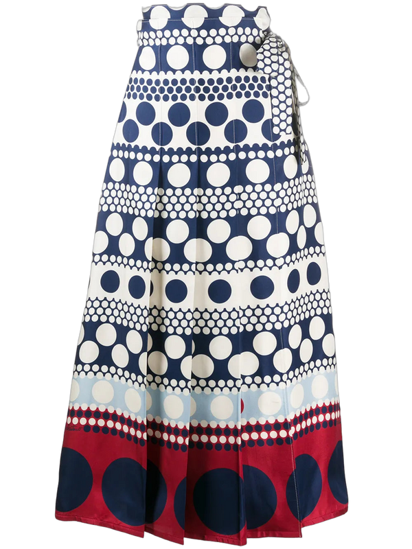Valentino Cotton/silk blend skirt in navy