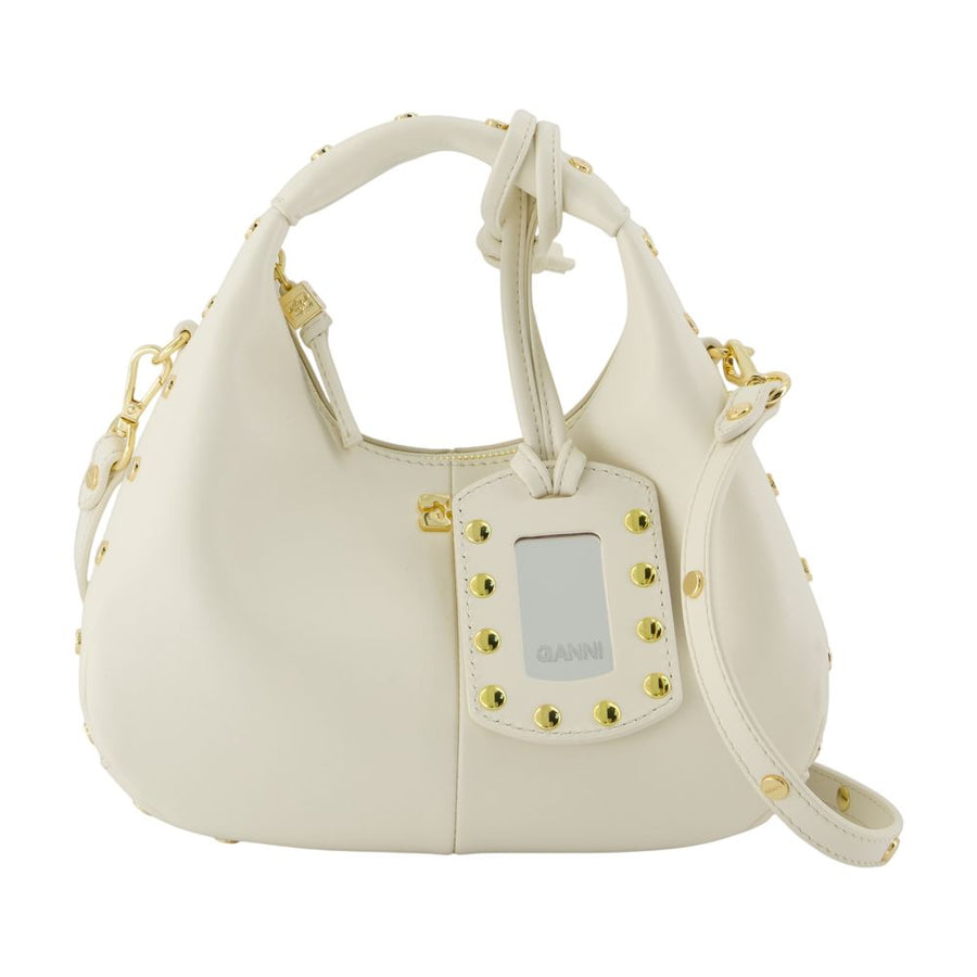 Ganni Calfskin mini bag in white