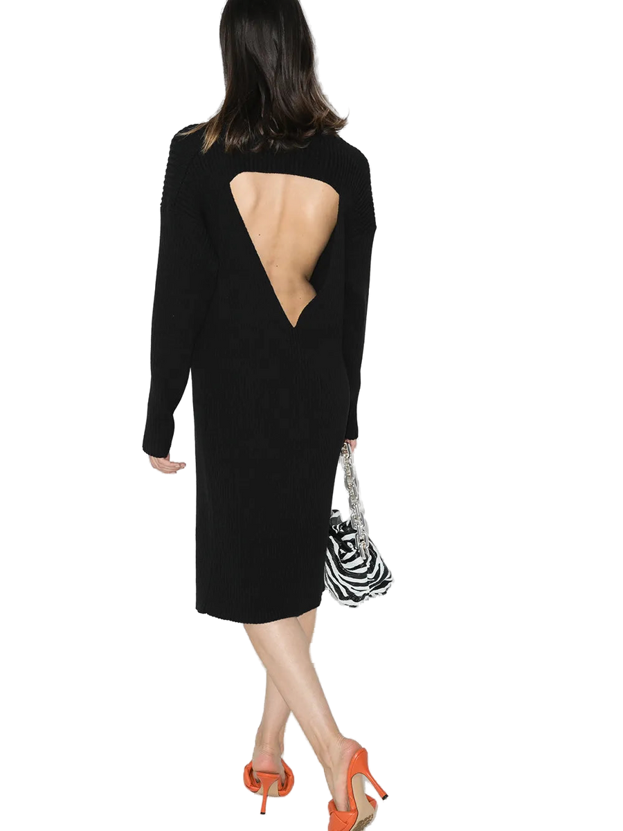 Bottega Veneta Wool/Cotton blend sweater dress in black