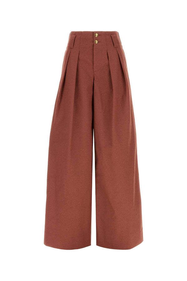 Chloé 100% Cotton trousers in red