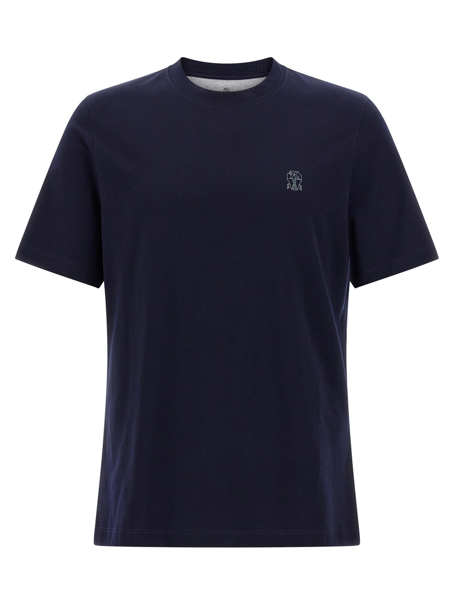 Brunello Cucinelli 100% Cotton t-shirt in navy