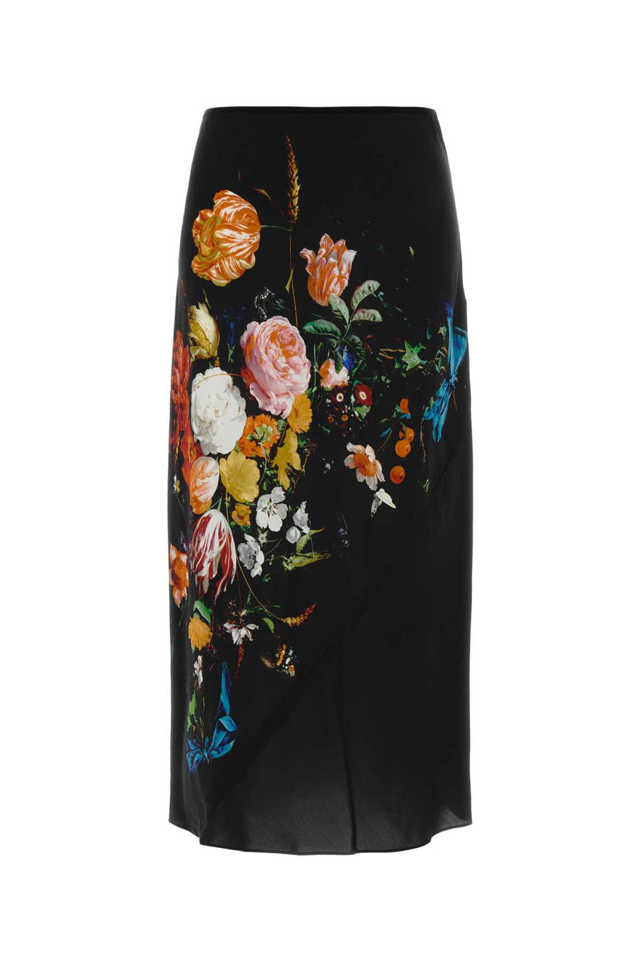Black Satin Skirt Dessina Exterior: Viscose Gonne