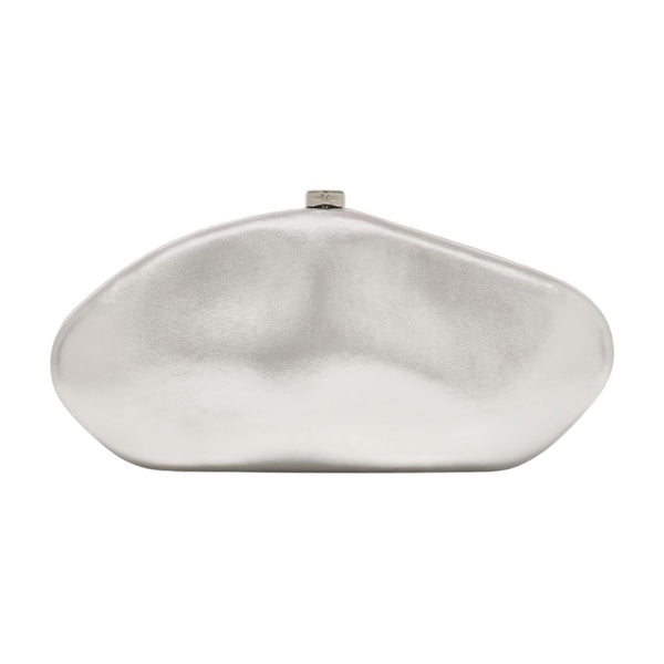 Cult Gaia Calfskin clutch in silver