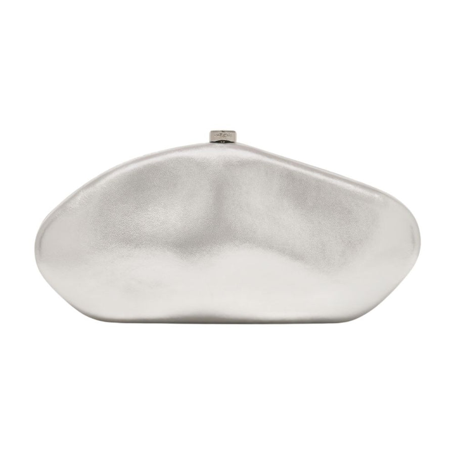 Cult Gaia Calfskin clutch in silver
