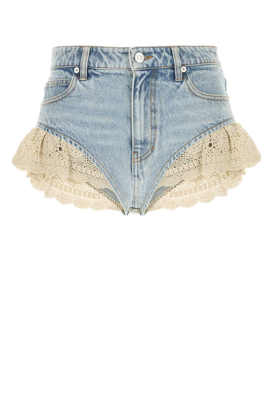 Denim The Crochet Shorts Otlw Exterior: Cotton