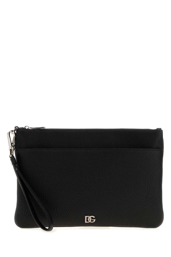 Black Leather Clutch Nero Borse A Mano