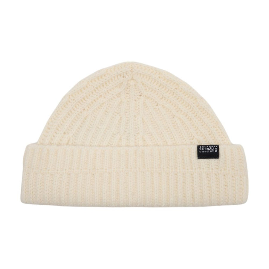 MM6 Maison Margiela S52TB0016-M13285-102 wool beanie in white