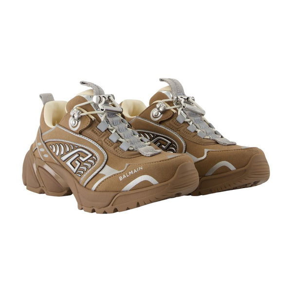 Balmain calfskin sneaker in beige