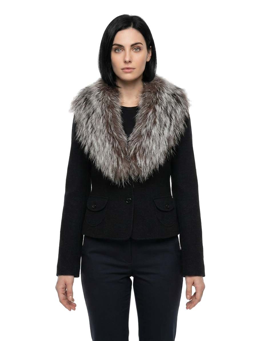 Gray Virgin Wool Full-Length Jacket Clothing