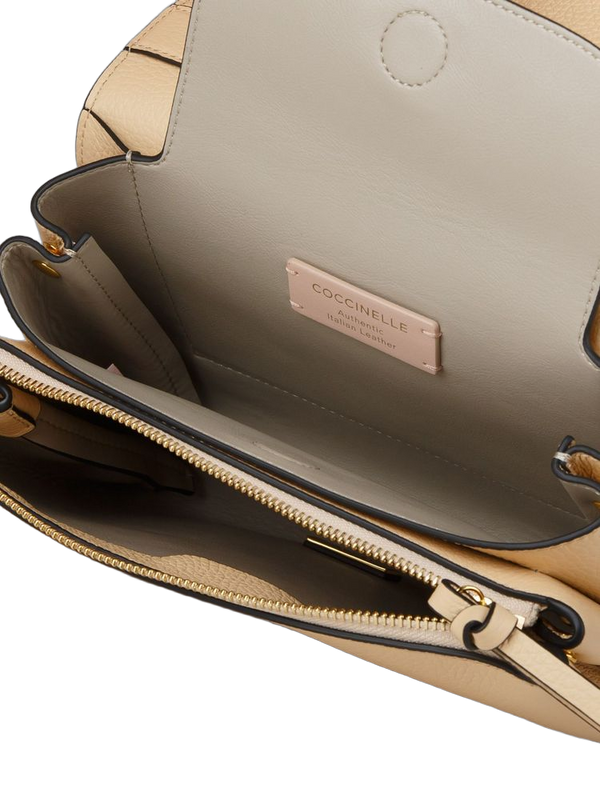Coccinelle 100% Cowhide crossbody bag in beige