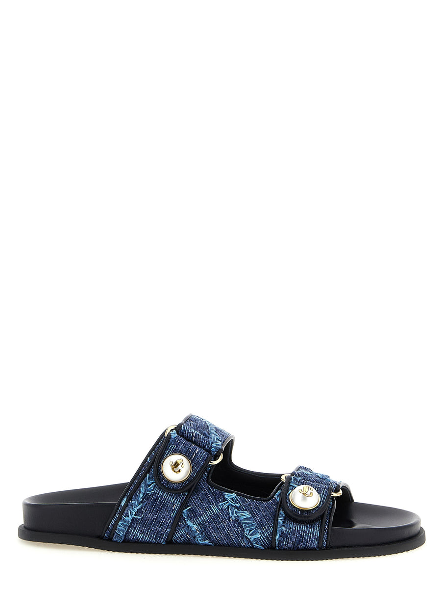 Jimmy Choo 80% Fabric sandal in blue