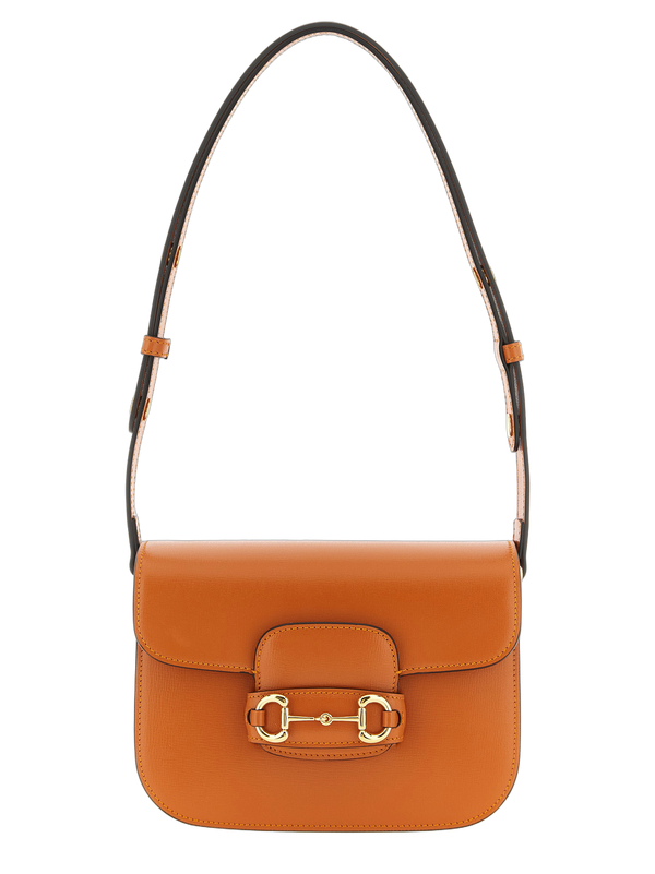 Gucci 100% calfskin leather shoulder bag in orange
