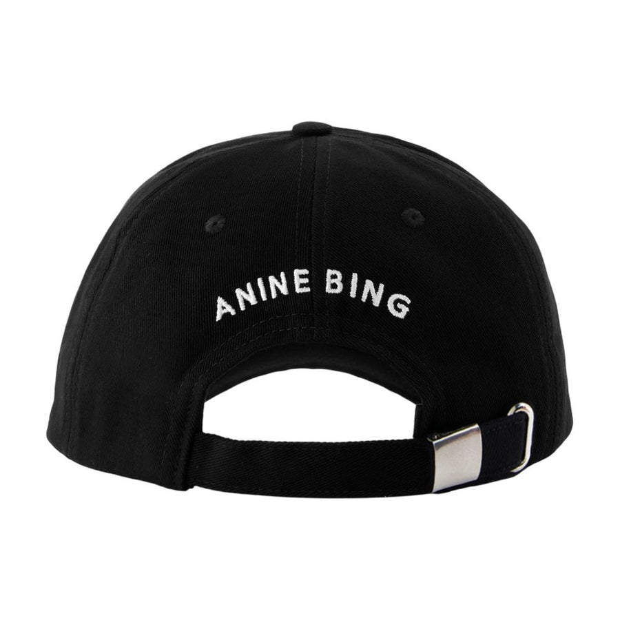 Anine Bing A-12-11477-BLK26 cotton baseball cap in black