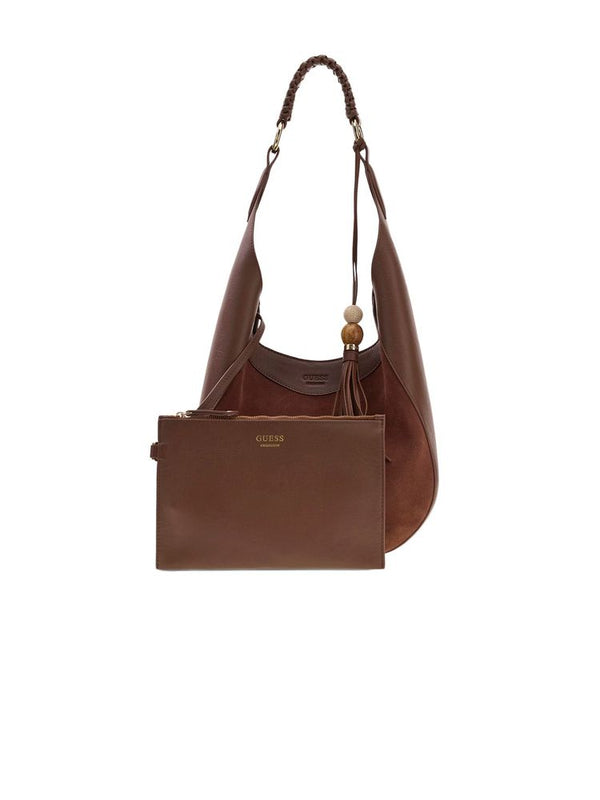 Guess 100% Cow Leather hobo bag in brown