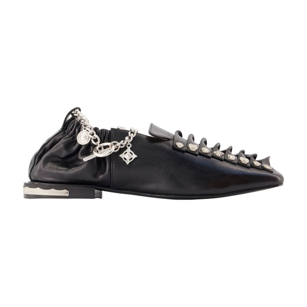 Aj1515 Loafers - Toga Pulla Leather Black Cowhide Shoes / Flat-shoes