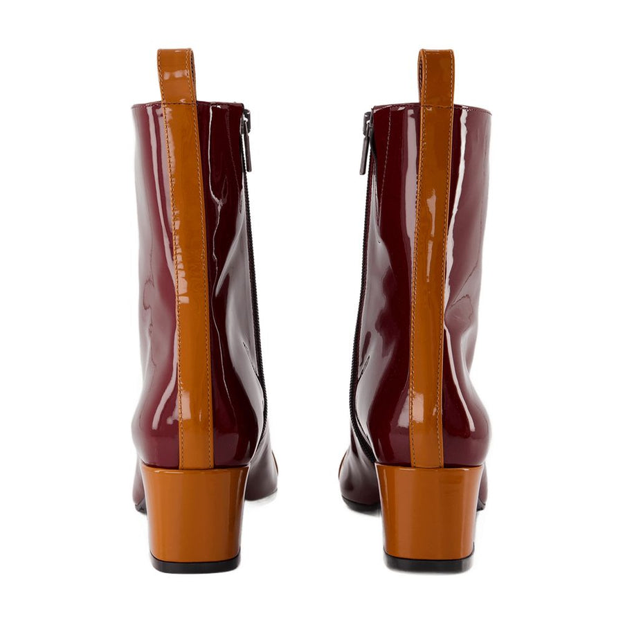 Carel Patent leather boot in burgundy