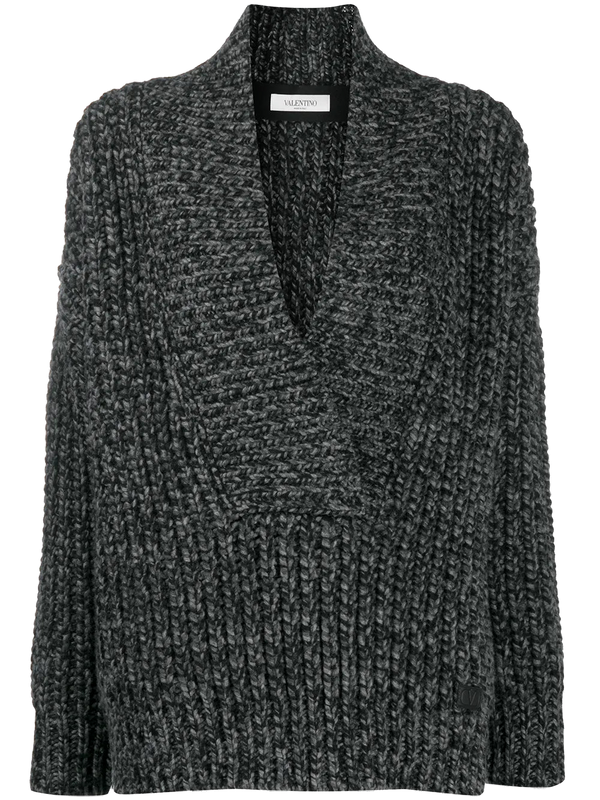 Valentino Virgin wool/cashmere blend sweater in gray