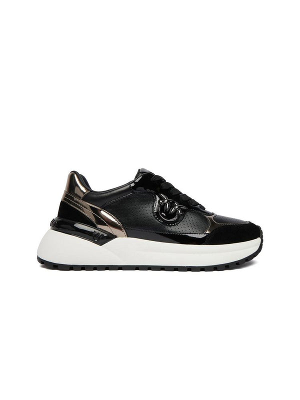 Pinko 63% Bos Taurus cow leather sneaker in black
