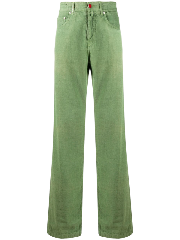Kiton Cotton-hemp blend jeans in green