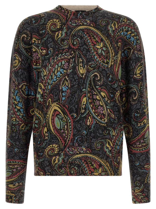 Etro 100% wool sweater in charcoal